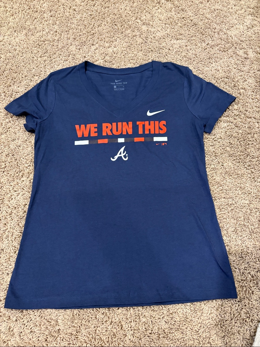 Nike Women’s Black Navy 'We Run This' Atlanta Tee